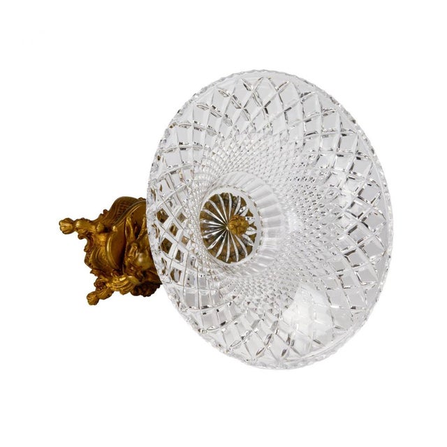 Large 19th Century Crystal & Bronze Fruit Bowl For Sale - Image 4 of 6