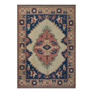 Balikesir Rug 6' X 8'3'' Ivory Wool Vintage Tribal Hand-Knotted Oriental Carpet