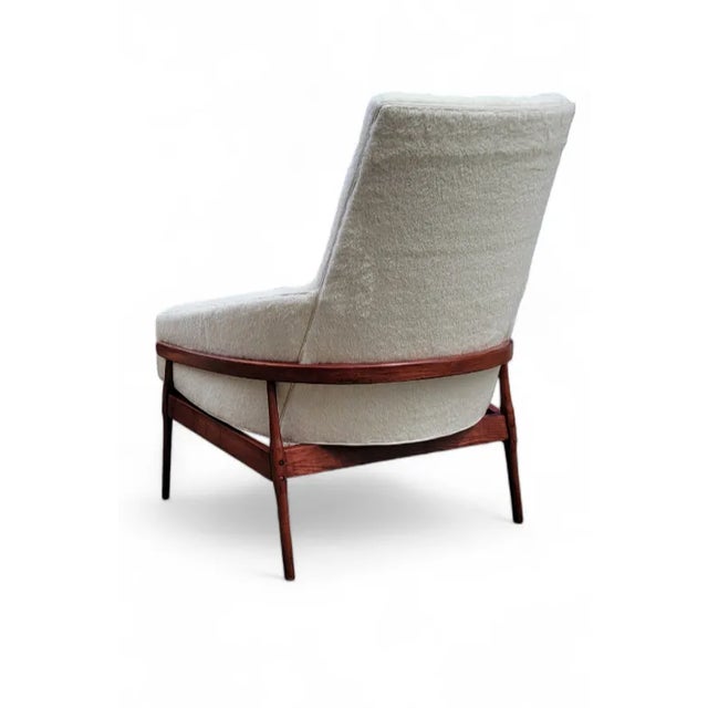 Mid-Century Modern MCM High Barrel Back Lounge Chair by Fairfield Chair Co. Newly Reupholstered For Sale - Image 3 of 5