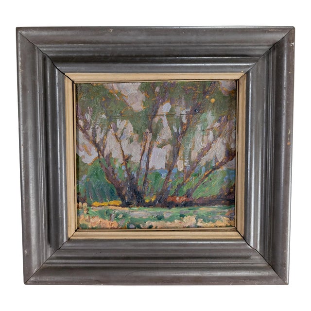 Early 20th Century Canadian Impressionist Fauvist Oil Painting of Trees For Sale