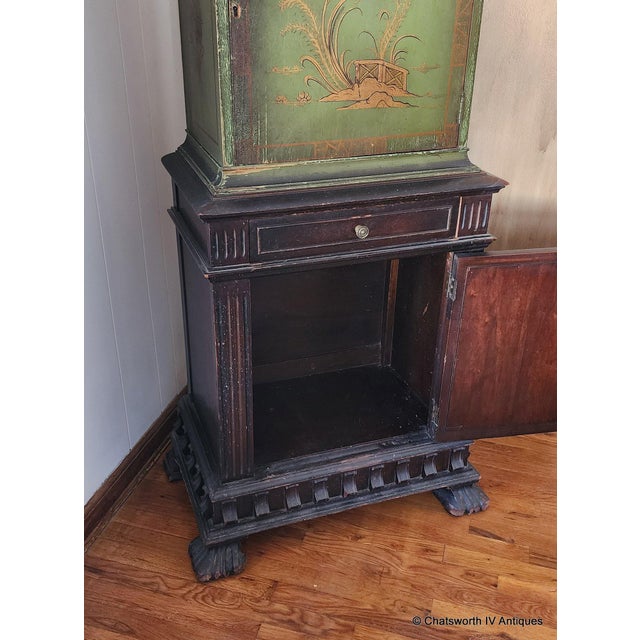Antique Jacobean Chinese Decorated Carved Walnut Narrow Cabinet by Tomlinson Furniture, C1920s For Sale - Image 14 of 14