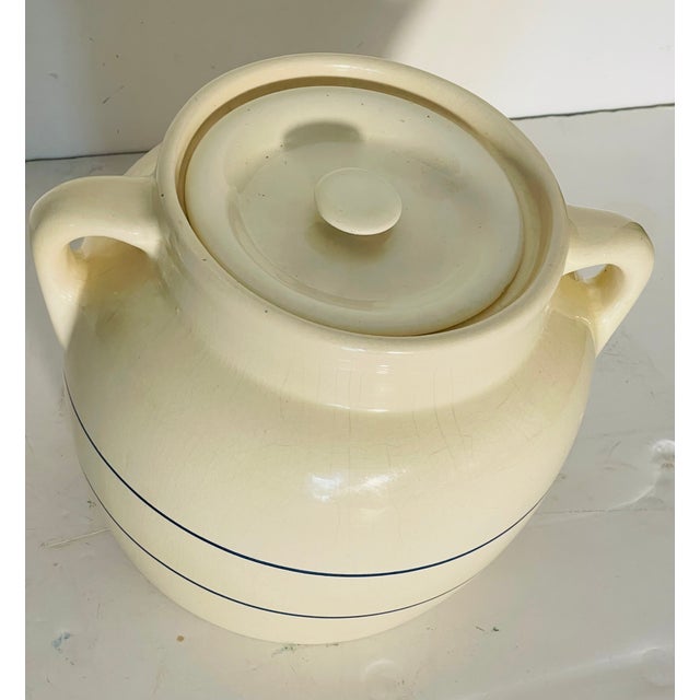 Ceramic French Antique Glazed Ceramic Pot With Handles and Cover For Sale - Image 7 of 8