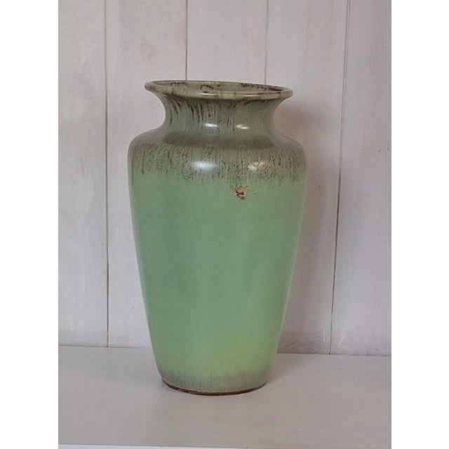 1960s Vintage German Ceramic Vase with Blue-Green Glaze, 1960s For Sale - Image 5 of 5