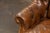 Animal Skin Vintage Tufted Leather Highback Armchair With Lumbar Pillow in Brown For Sale - Image 7 of 11
