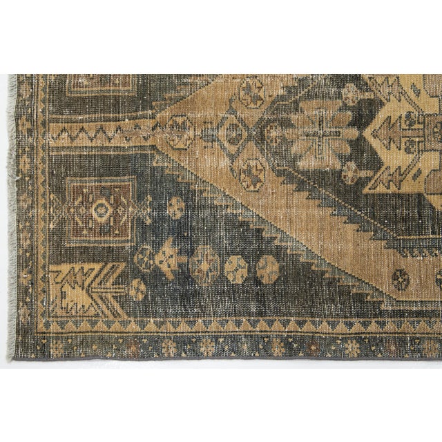 Textile Gray Geometric Designed Persian Vintage Wool Rug For Sale - Image 7 of 8