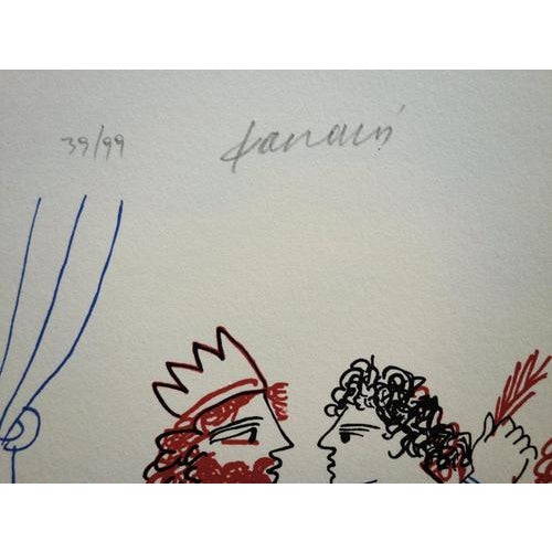 Alekos Fassianos, King and Greek Couple, Original Signed Lithograph For Sale - Image 5 of 6