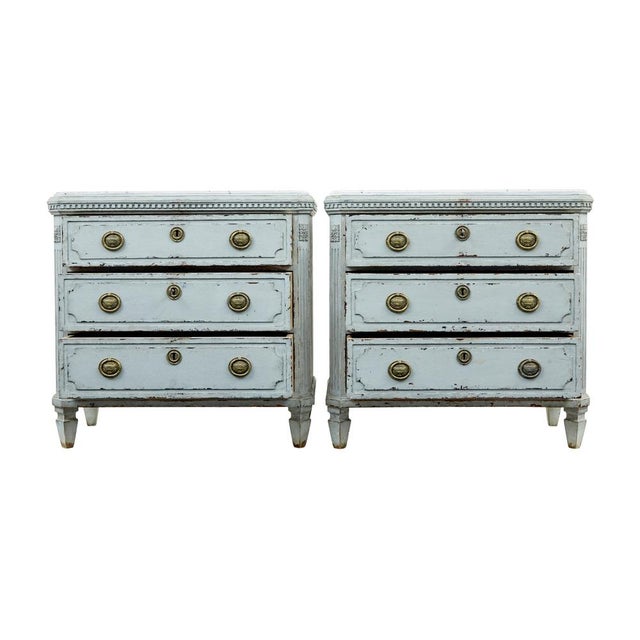 Late 19th Century Antique Chest of Drawers with Faux Marble Tops, 1880, Set of 2 For Sale - Image 5 of 11