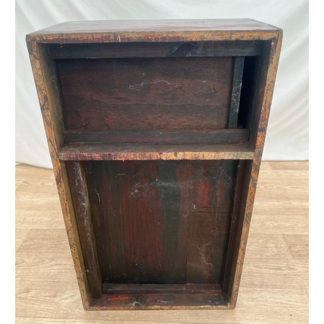 Vintage Japanese Kaidan Tansu Step Chest Swing Door Cabinet Three Drawers 1950's For Sale - Image 11 of 11