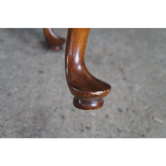 2 Vintage Drexel Traditional Classics Queen Anne Mahogany Wingback Arm Chairs For Sale - Image 13 of 13