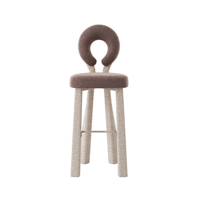 Mary Bar Chair with Upholstered Legs by Ottiu For Sale - Image 16 of 16