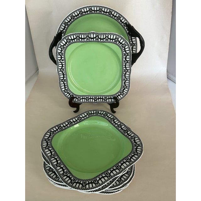 Art Deco Vintage Art Deco Royal Worcester Porcelain Dessert Service - 7 pcs For Sale - Image 3 of 15