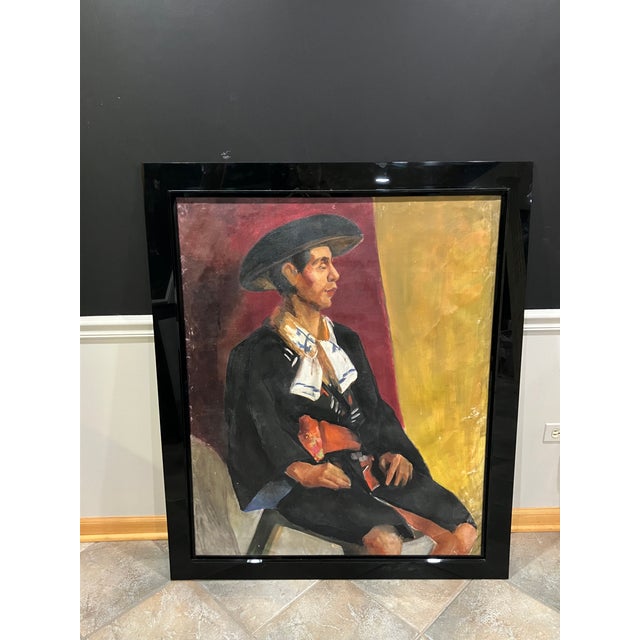 Paint 20th Century Portrait of a Matador by Vernon Grimmer, Framed For Sale - Image 7 of 8