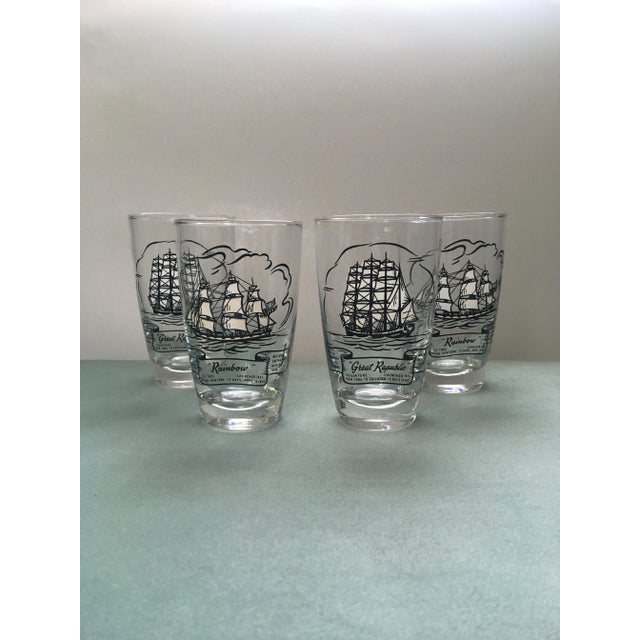Libbey Glass Co. Vintage Clipper Ships Glass Tumblers- Set of 4 For Sale - Image 4 of 13