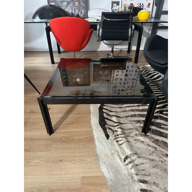 Metal Glass and Metal Coffee Table by George Ciancimino for Mobilier International, 1975 For Sale - Image 7 of 13