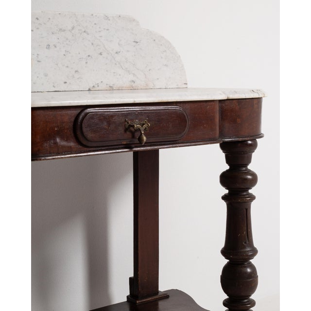 Wood 19th Century Victorian Console Table With Marble Top For Sale - Image 7 of 17