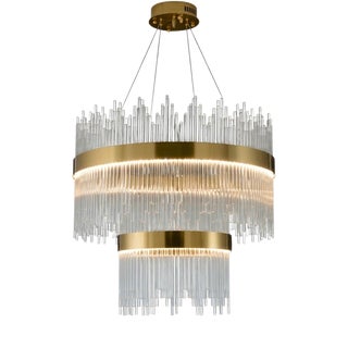 Collection Spiga Chandelier in Metal and Glass by Jago For Sale