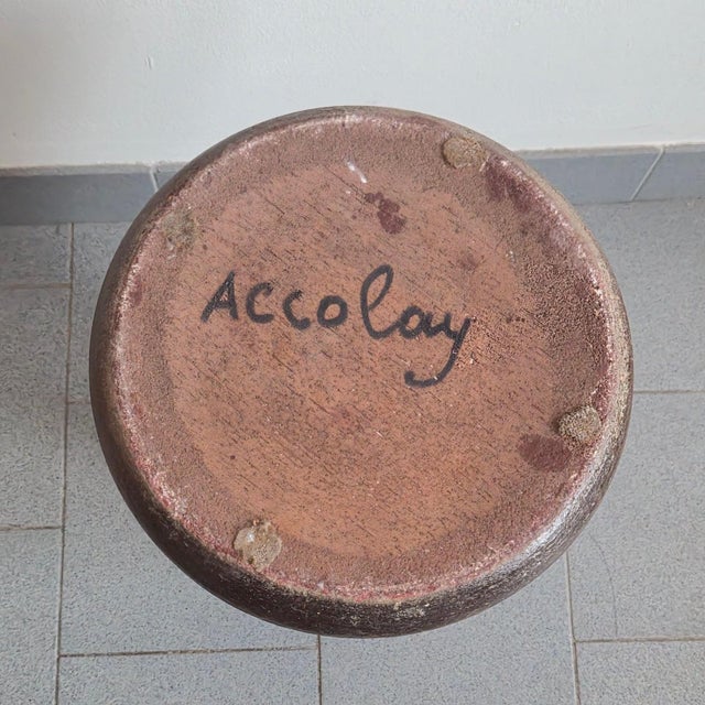 Vintage Brutalist Ceramic Resin and Copper Floor Lamp from Accolay, 1970s For Sale - Image 13 of 16