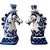 Folk Art Vintage Russian Gzhel Blue & White Horse-Form Candlesticks – A Pair For Sale - Image 3 of 9