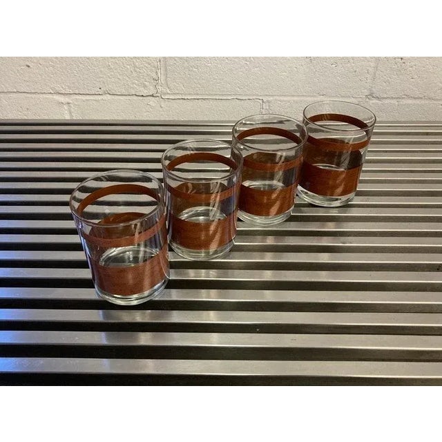 Mid-Century Modern Set of 4 Vintage Mid Century Double Old Fashioned Glasses For Sale - Image 3 of 8
