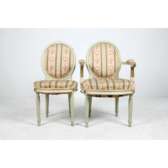 Mid 20th Century Swedish Carved Wood Armchairs With Needlepoint Upholstery, Set of 6 For Sale - Image 11 of 14