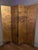 Early 20th Century Antique Asian Four Panel Lacquered Screen With Gold Leaf and Brass Hinges For Sale - Image 5 of 8
