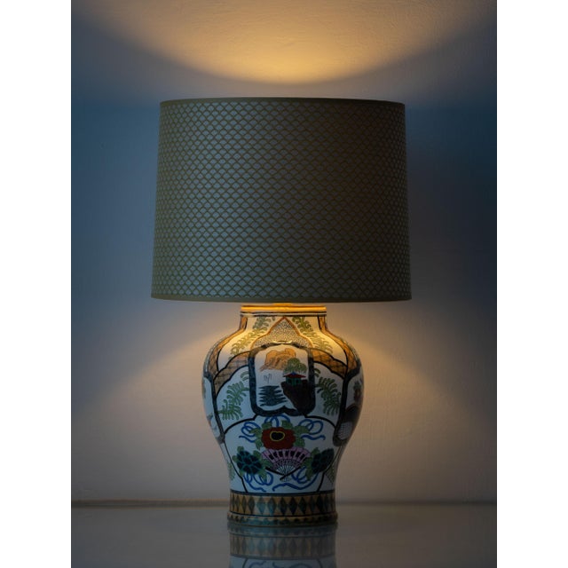 Petrus Regout Hand-Painted Chinoiserie Ceramic Table Lamp, 1880s For Sale - Image 13 of 15