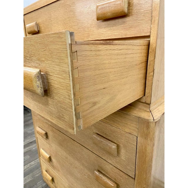 Brown Vintage Thomasville Mid Century Blonde Art Deco Style Chest of Drawers For Sale - Image 8 of 13