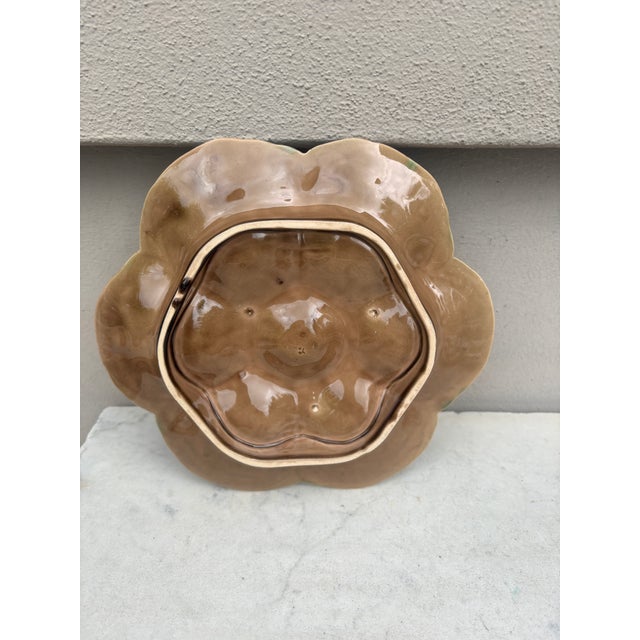 Luneville 19th Century Majolica Chocolate Oyster Plate Luneville For Sale - Image 4 of 4