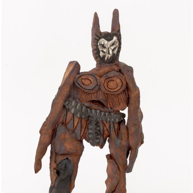 Jack Alving (American, XX-XXI) Monster Character Polychrome Glazed Ceramic Sculpture, 2024, signed and dated to underside....