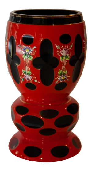 1900s Bohemian Double Overlay Beaker
