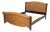 Rattan and Ebonized Wood Queen Sleigh Bed Frame For Sale