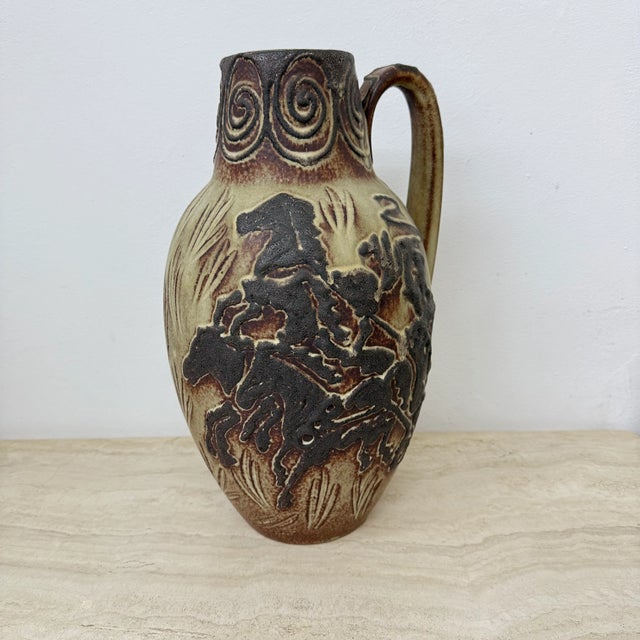 Vintage West German Vase with Horse Decor from Scheurich, 1970s For Sale - Image 11 of 18