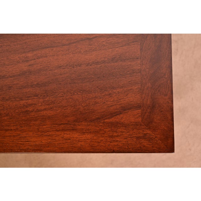 Brown Baker Furniture French Regency Louis XVI Carved Walnut Coffee Table or Cocktail Table, Newly Refinished For Sale - Image 8 of 15