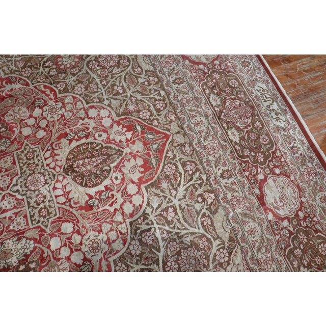 Persian Antique Zabihi Collection Elegant Oversize Brown Persian Tabriz Carpet - 11'3" x 16'9" For Sale - Image 3 of 13