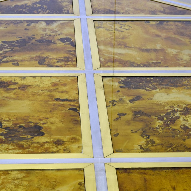 Metal Gilt and Nickel-Plated Brass Table from Metalarte, 1970s For Sale - Image 7 of 10