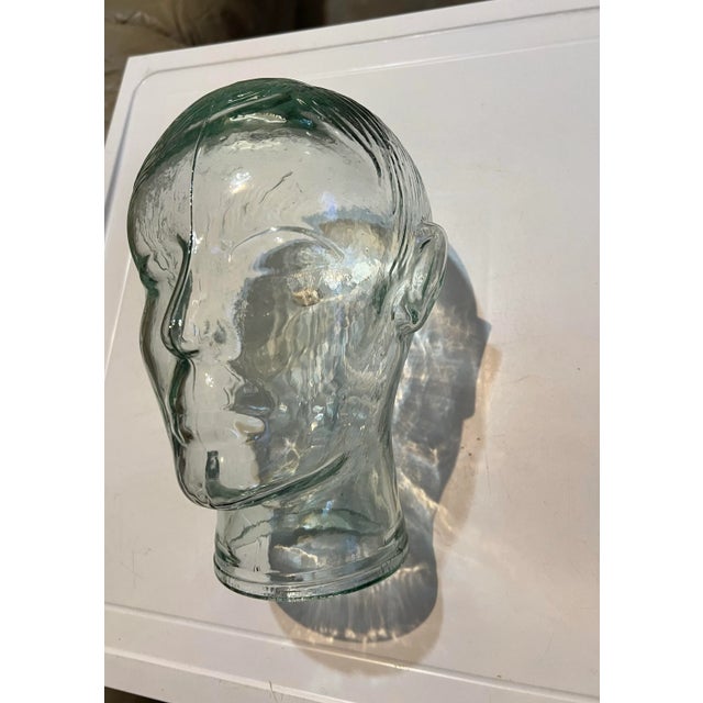 Mid-Century Modern Vintage Glass Head/ Bust Statue For Sale - Image 3 of 7