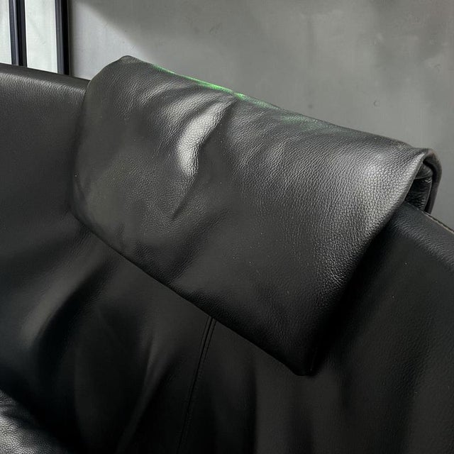 Metal Black Leather Maua Swivel Chair with Lumbar Pillow from Design On Stock For Sale - Image 7 of 17