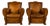 1920s French Art Deco Scalloped Back Cognac Leather Club Chairs – A Pair For Sale
