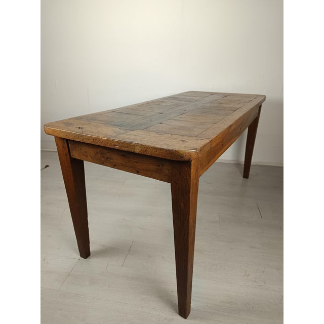 Rustic Oak Farm Table, 1890s For Sale - Image 5 of 18
