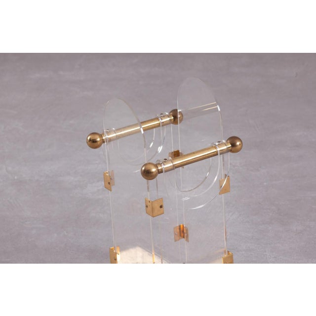 Vintage Acrylic and Brass Umbrella Stand from Fontana Arte, Italy 1970s For Sale - Image 6 of 9