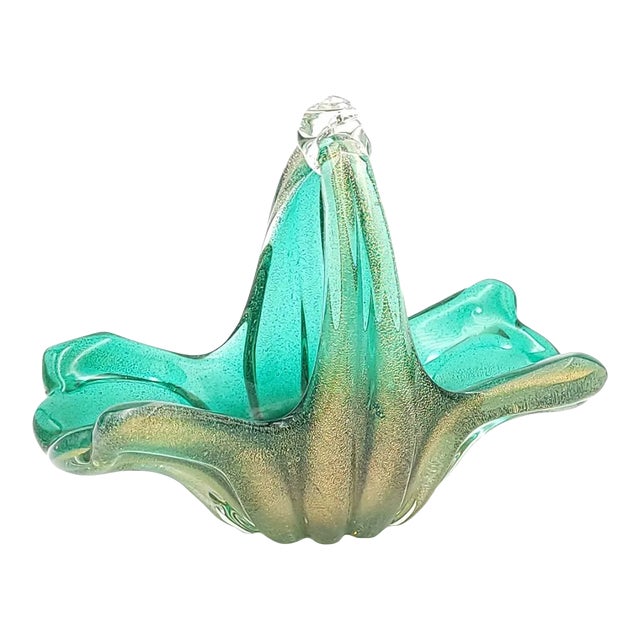 Vintage Murano Style Glass Dish, Italy Circa 1960 For Sale
