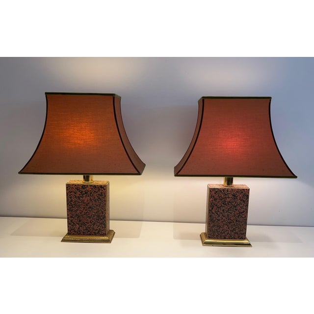 1970s Mid Century Modern Chinese Wood and Gilt Metal with Pagoda Shade Table Lamps - a Pair For Sale - Image 12 of 12
