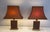 1970s Mid Century Modern Chinese Wood and Gilt Metal with Pagoda Shade Table Lamps - a Pair For Sale - Image 12 of 12