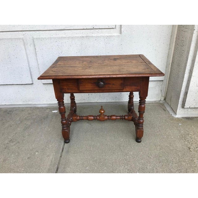Wood Italian Baroque Walnut and Chestnut Side Table For Sale - Image 7 of 12