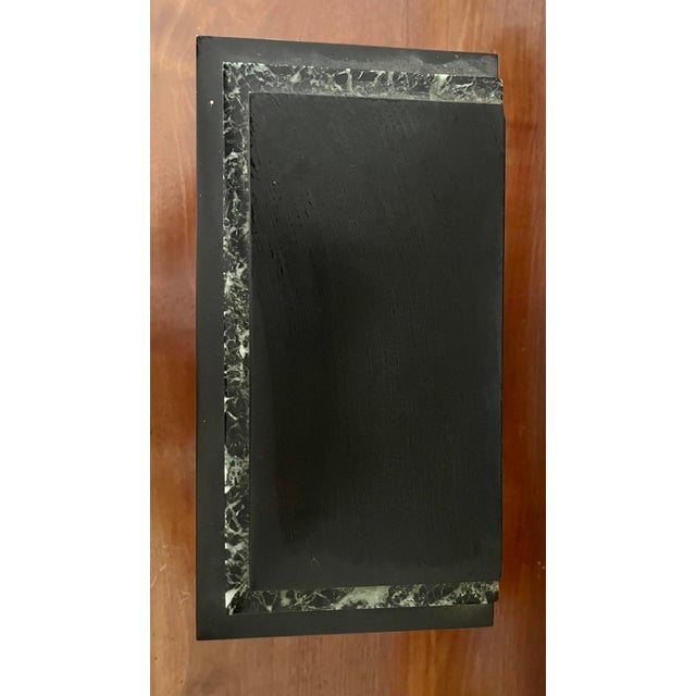 Antique French Black Marble Upright Mantle Clock For Sale - Image 4 of 4