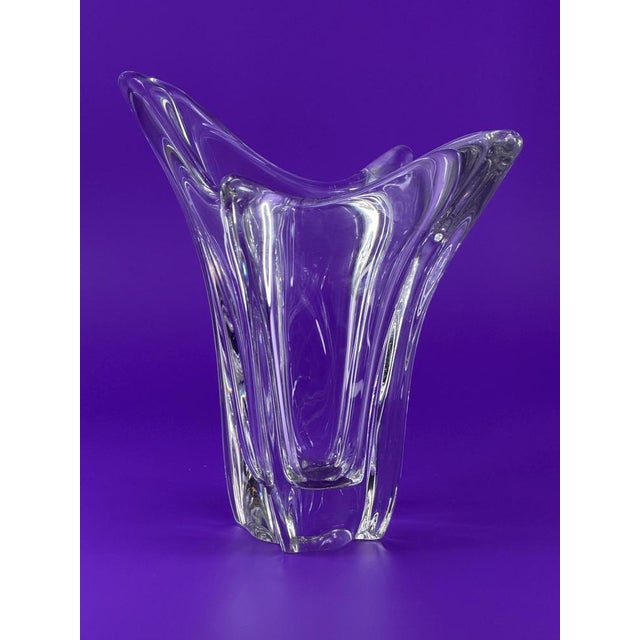 Vintage Sculptural Crystal Vase from Daum, France, 1970s For Sale - Image 10 of 13