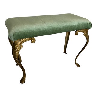 Early 20th Century Victorian Art Nouveau Rectangular Vanity Bench For Sale