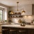 Brass Double Dome Chandelier, Double Pendant Chandelier, Designed for Modern Kitchens, Dining Rooms For Sale - Image 4 of 8
