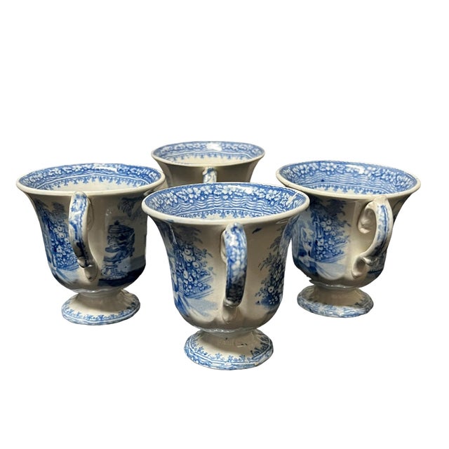 English Mid 19th Century Staffordshire Punch or Custard Cups- Set of 4 For Sale - Image 3 of 11