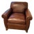 Leather Club Chair Rolled Arm American Design For Sale